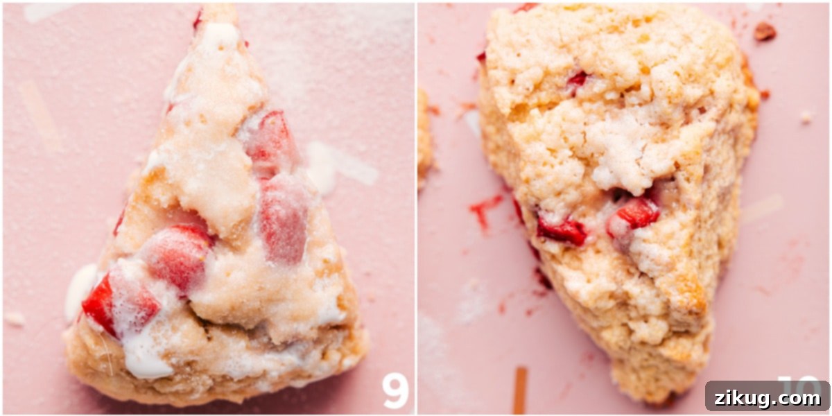 Baked Strawberry Scones Freshly baked Strawberry Scones.
