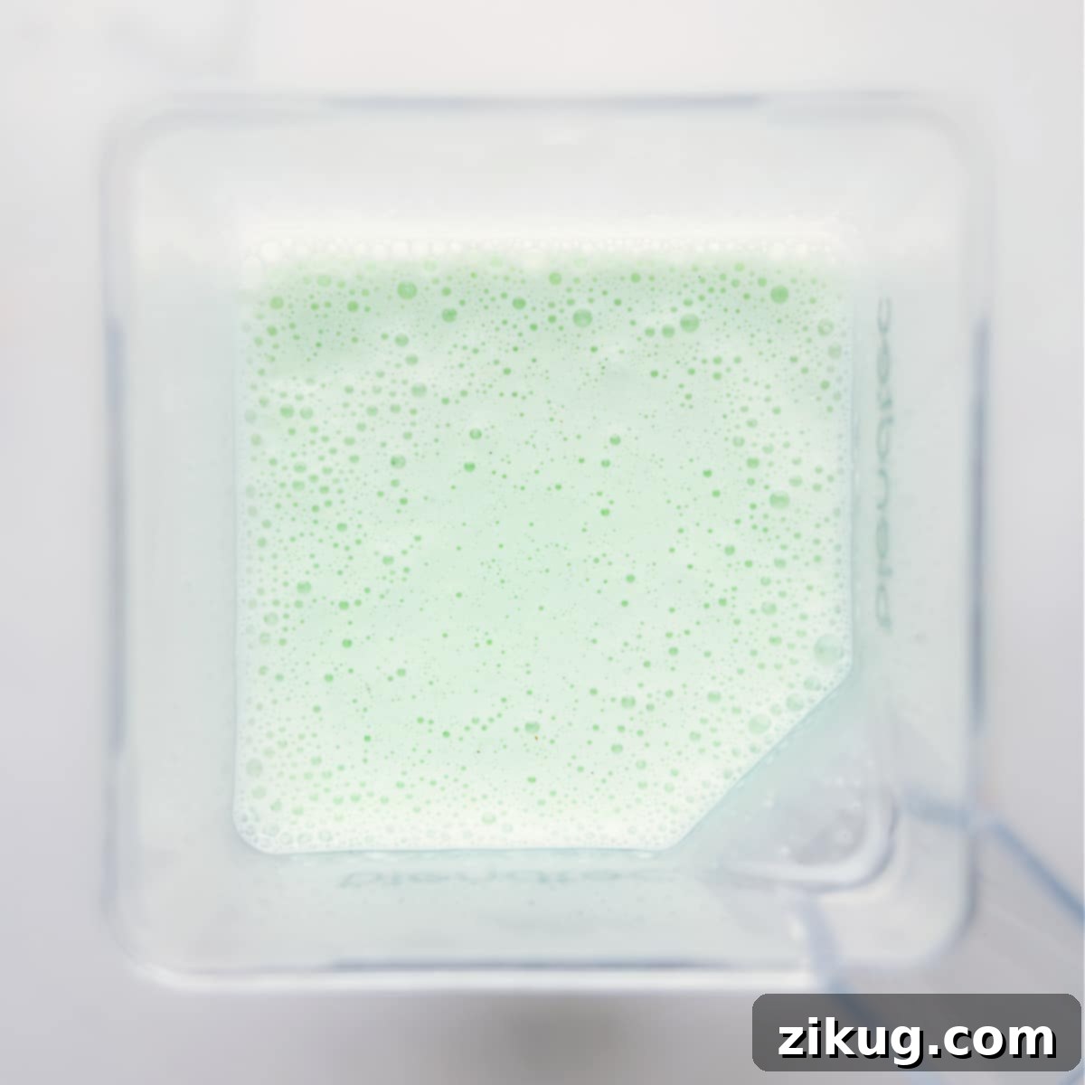 A perfectly blended Shamrock Shake ready to be served.