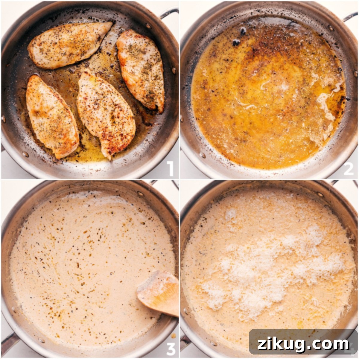 Deliciously Creamy Chicken Alfredo 5 Cooking the chicken for Chicken Alfredo