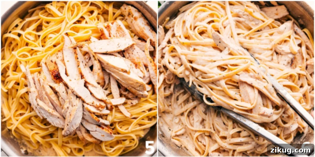 Deliciously Creamy Chicken Alfredo 6 Close up of Chicken Alfredo