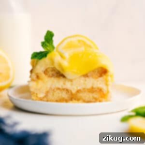 A vibrant and refreshing Lemon Tiramisu, layered with citrusy goodness.