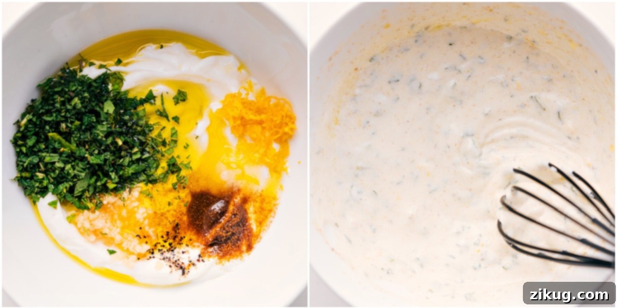 Fresh Yogurt Sauce For This Chicken Kofta Recipe All the ingredients in this yogurt sauce whisked together for this chicken kofta recipe.