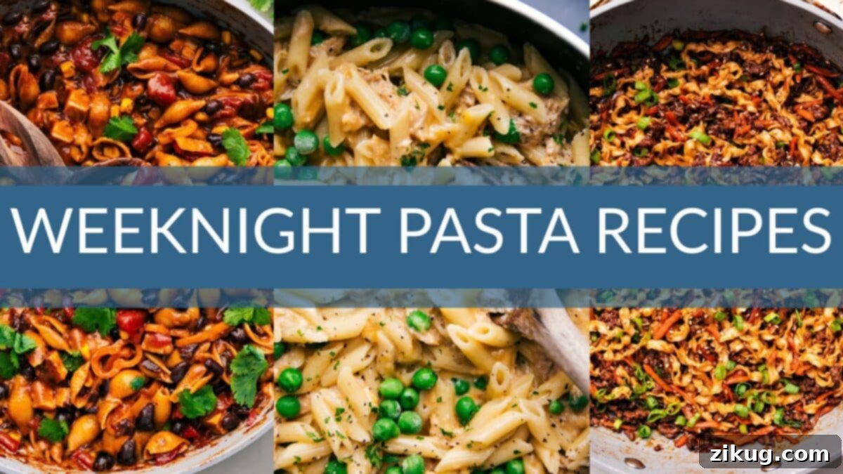 30 Weeknight Pasta Recipes: Your Ultimate Dinner Guide A vibrant collection of 30 easy pasta recipes to save dinner any night of the week, featuring various styles from creamy to fresh.