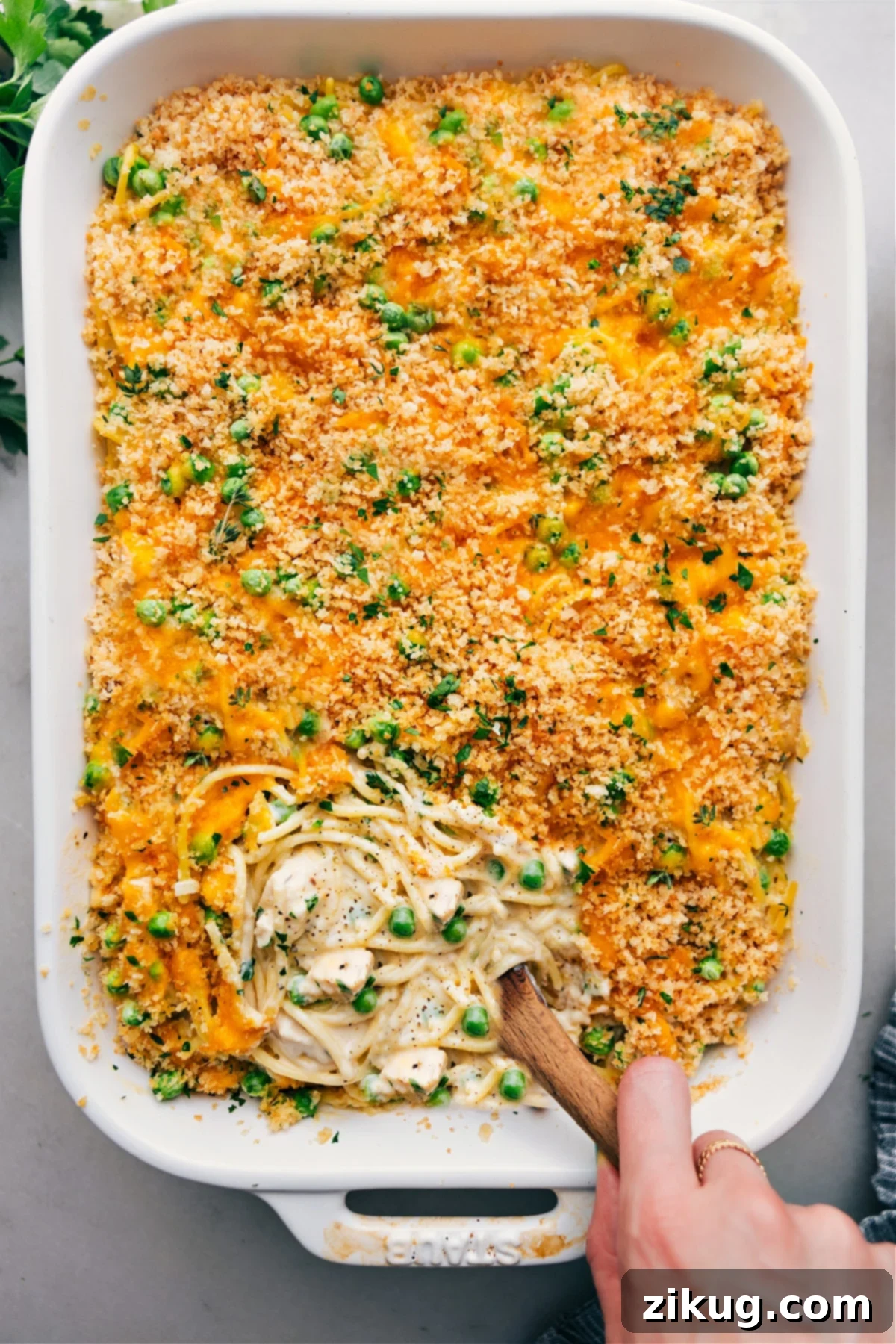 Classic Cheesy Chicken Tetrazzini Creamy and comforting Chicken Tetrazzini casserole from the pasta recipes roundup, a baked pasta dish that’s rich and satisfying.