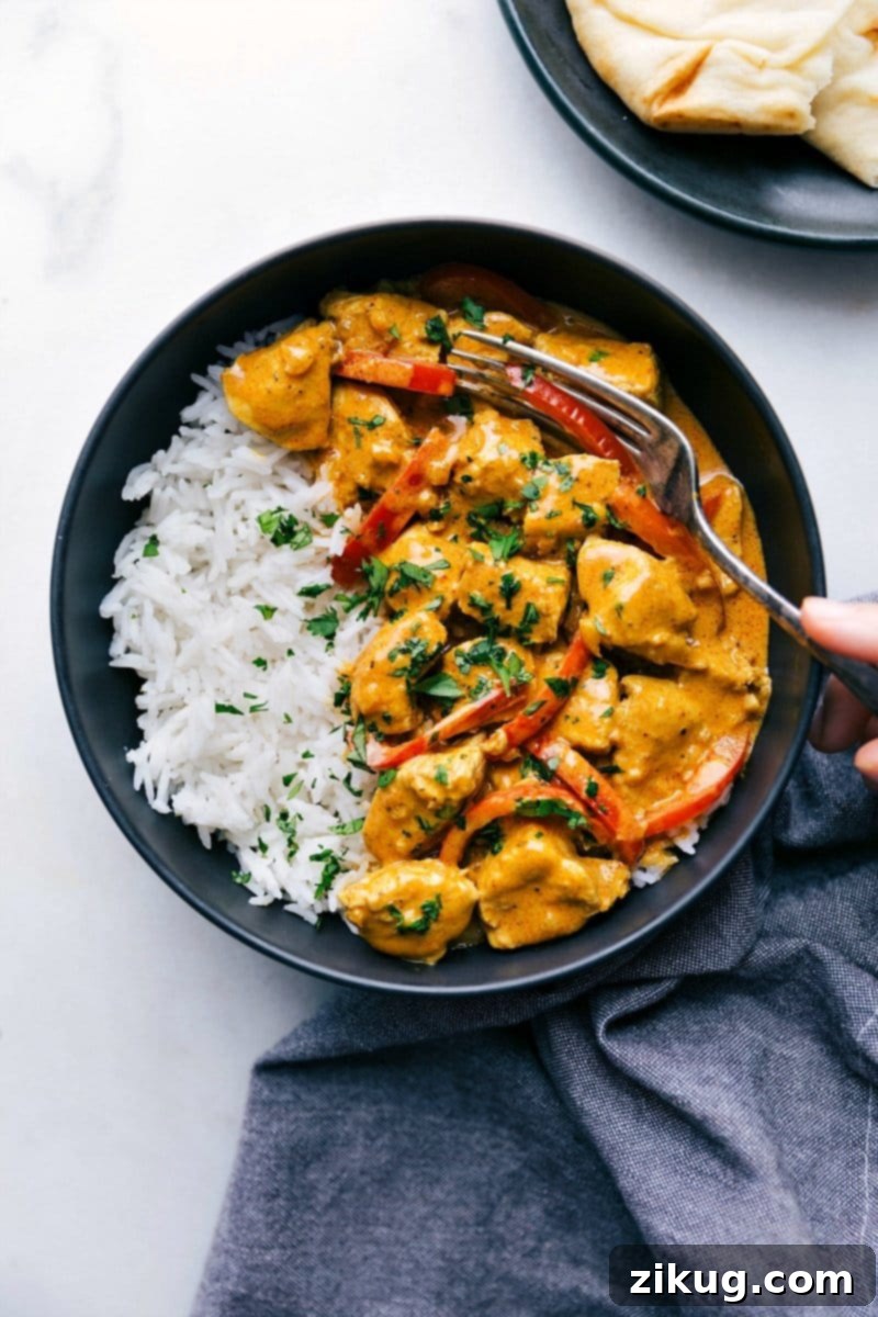 One Pot 30-Minute Coconut Chicken Curry Creamy and flavorful coconut curry chicken, served with fluffy rice and warm naan bread, a delicious one-pot meal ready in 30 minutes.