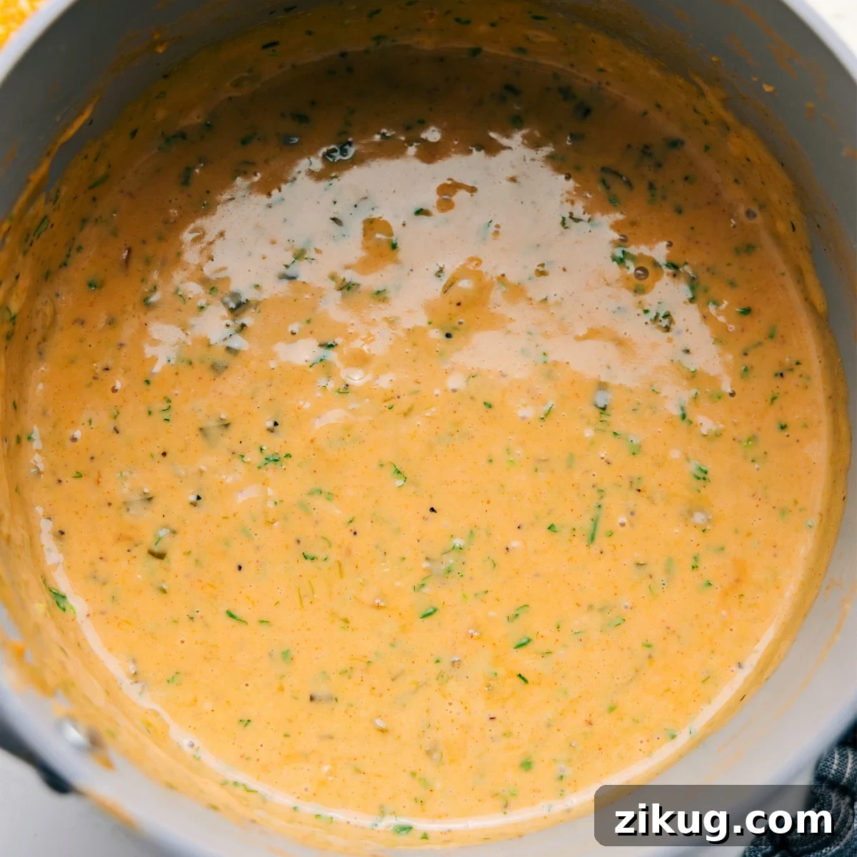 The Best Appetizer: This Flavorful Queso Recipe The appetizer in the pot ready to be enjoyed.
