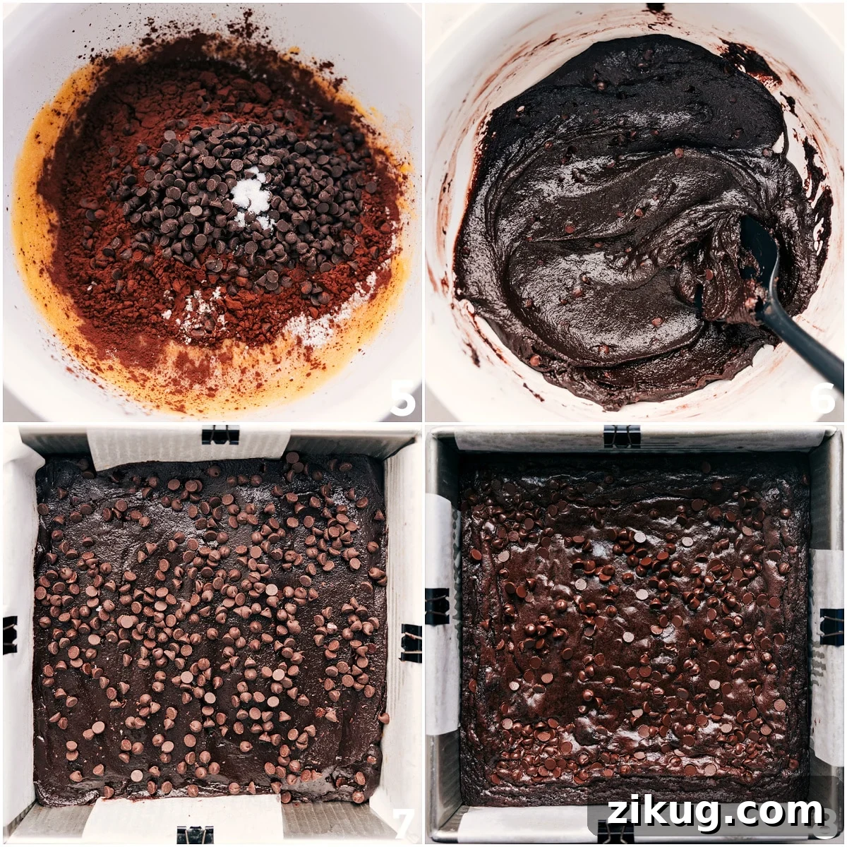 How To Make This Cosmic Brownies Recipe Dry ingredients added to wet ingredients, mixed together, and poured into a pan for this Cosmic Brownies Recipe.