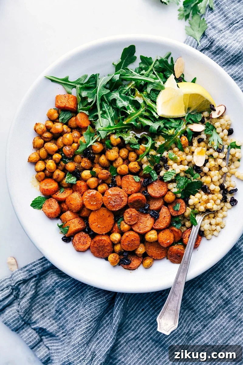 Moroccan Carrot Salad Chickpea recipes: Moroccan carrot salad with chickpeas and arugula.