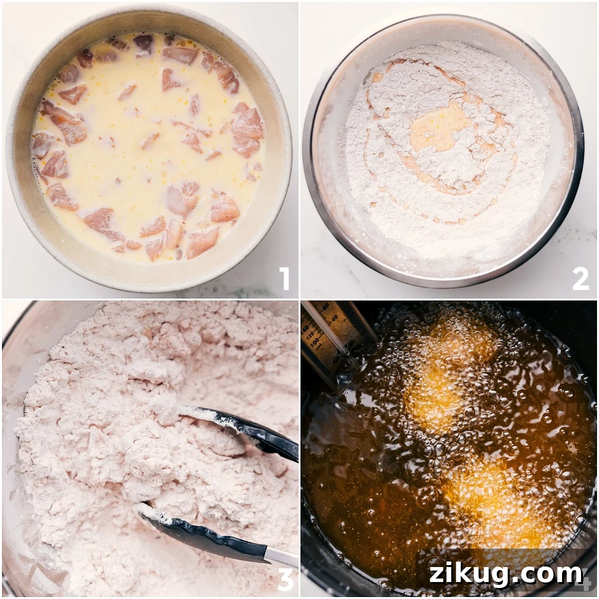How To Make Chick-Fil-A Nuggets Recipe Batter mixed together with chicken added, then coated in flour and fried for this Chick-fil-A Nuggets Recipe.
