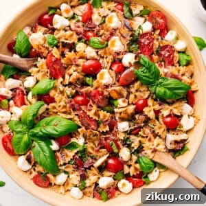 Caprese Pasta Salad with Cherry Tomatoes, Mozzarella & Basil 7 img 256320 11