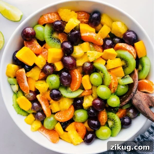 A big bowl of the Tropical Fruit Salad.