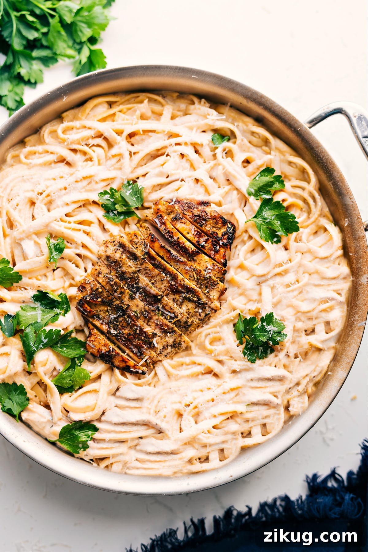 Chicken Alfredo Recipe Creamy chicken Alfredo with tender chicken and pasta.