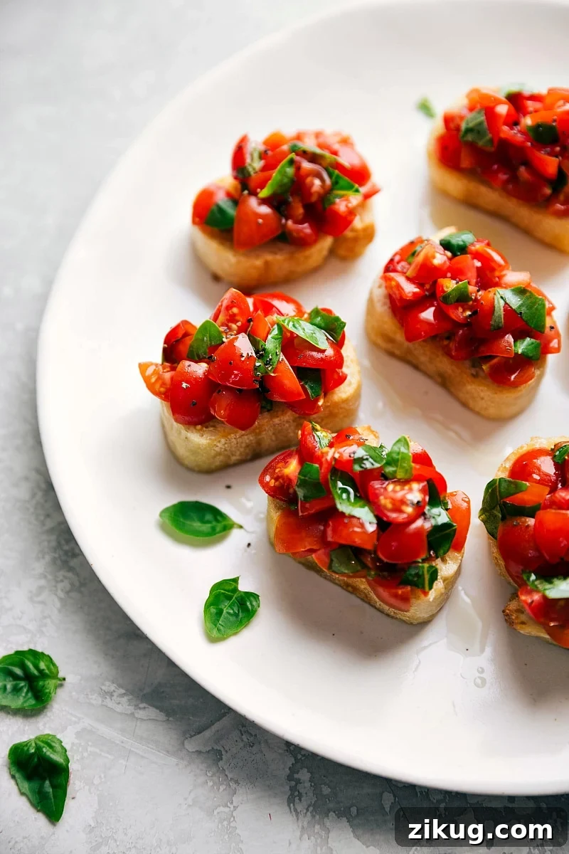 Bruschetta Recipe Fresh bruschetta with tomatoes, basil, garlic, and toasted bread.