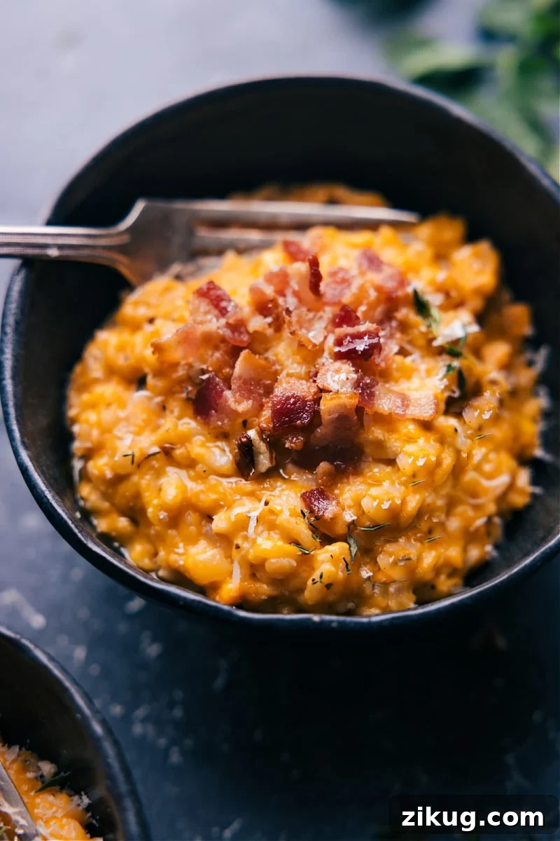 Sweet Potato Risotto Creamy sweet potato risotto with Parmesan.