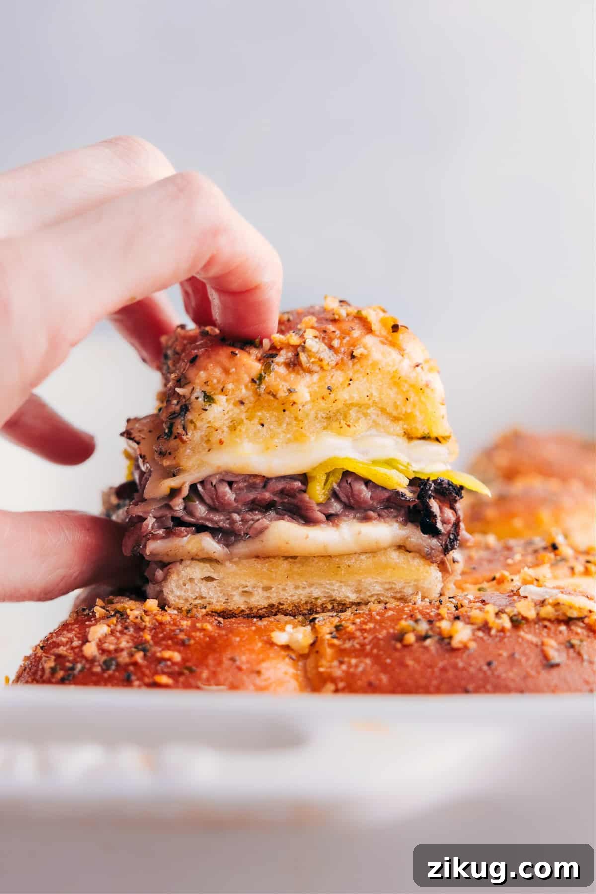 Italian Beef Sliders Italian Beef Sliders fresh out of the oven.