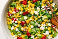 Fresh Corn Salad with Lime, Avocado and Herbs