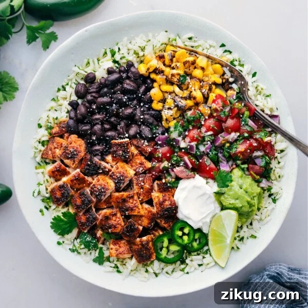 Hibachi Steak Bowl with Garlic Butter Rice and Veggies 3 Chicken Burrito Bowls freshly made.
