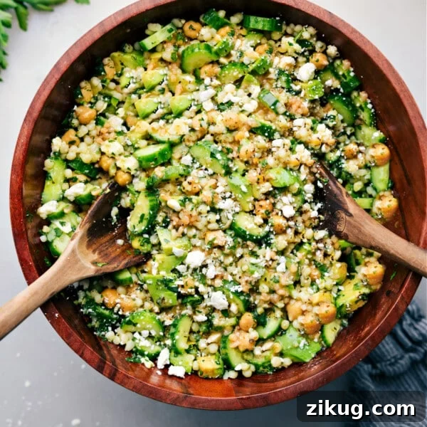 Fresh Vietnamese Spring Roll Salad with Peanut Dressing 9 Cucumber Feta Salad in a bowl ready to be enjoyed.
