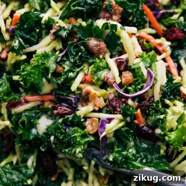 Kale cranberry pecan salad.