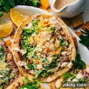Chicken Caesar Smashed Tacos