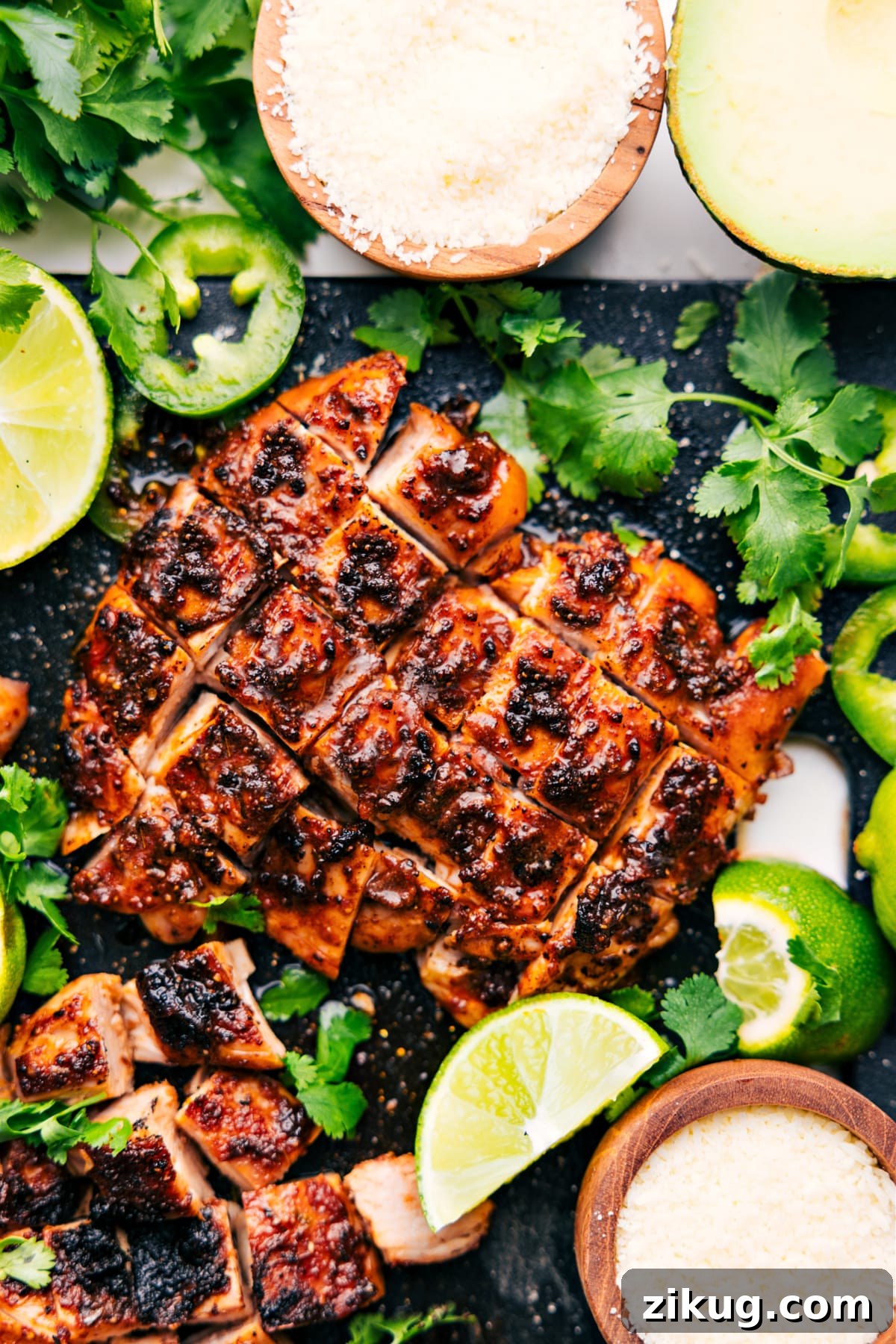 Chipotle Chicken Smoky chipotle chicken served for bowls, tacos, or easy lunches