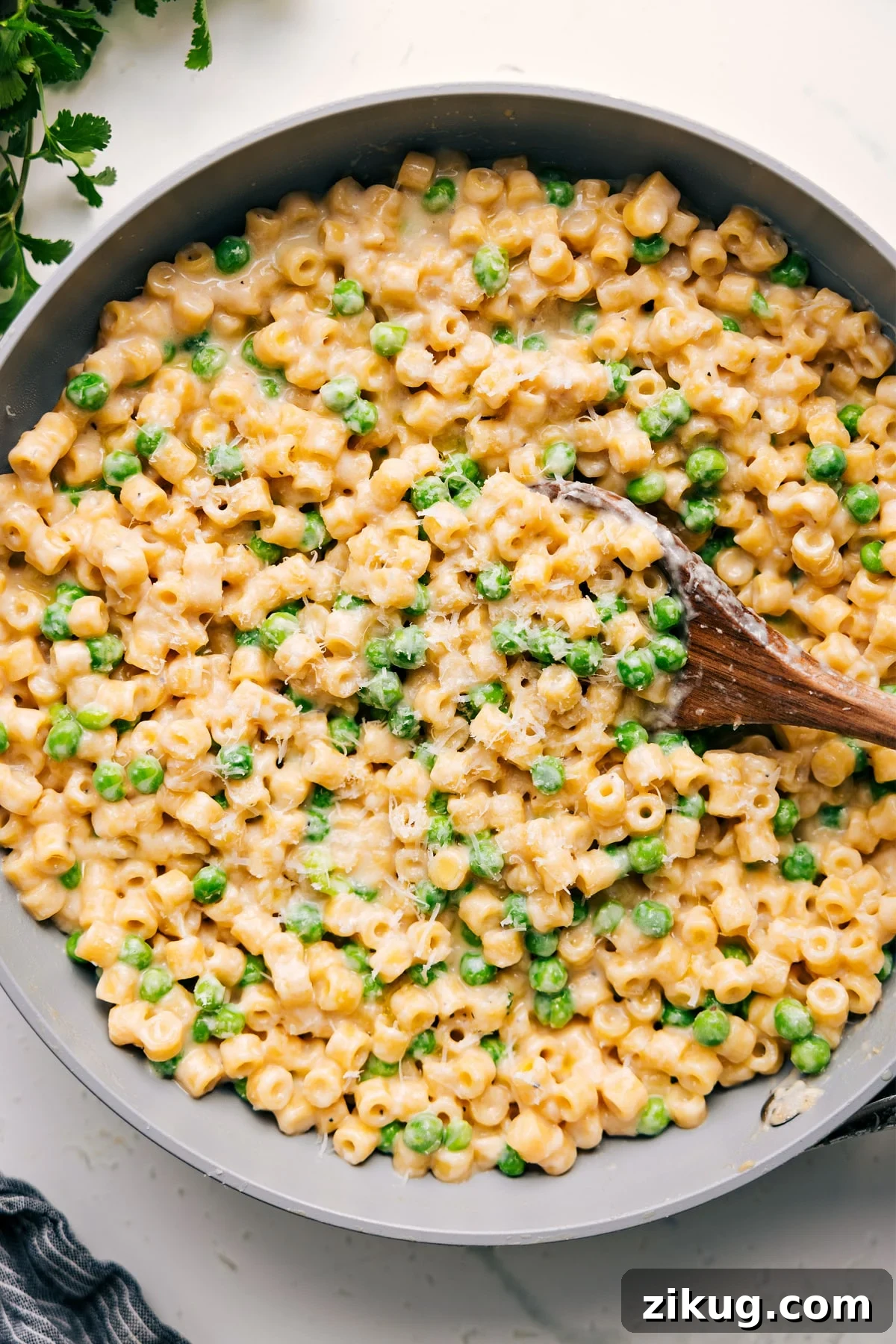 Pasta With Peas Creamy pasta with Parmesan and sweet peas is one of our favorite easy recipes for kids.