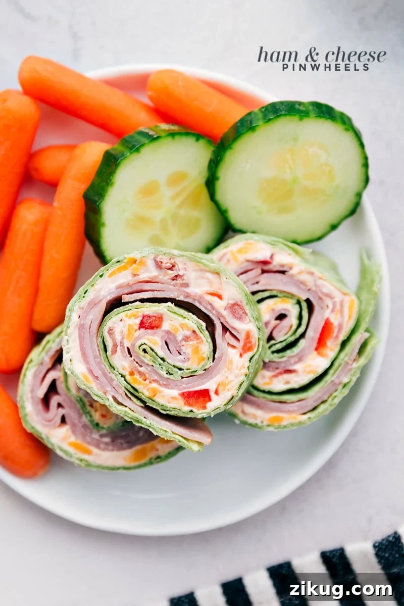 Ham and Cheese Pinwheels Ham and cheese tortilla pinwheels are easy recipes for kids to enjoy for lunch or a snack.