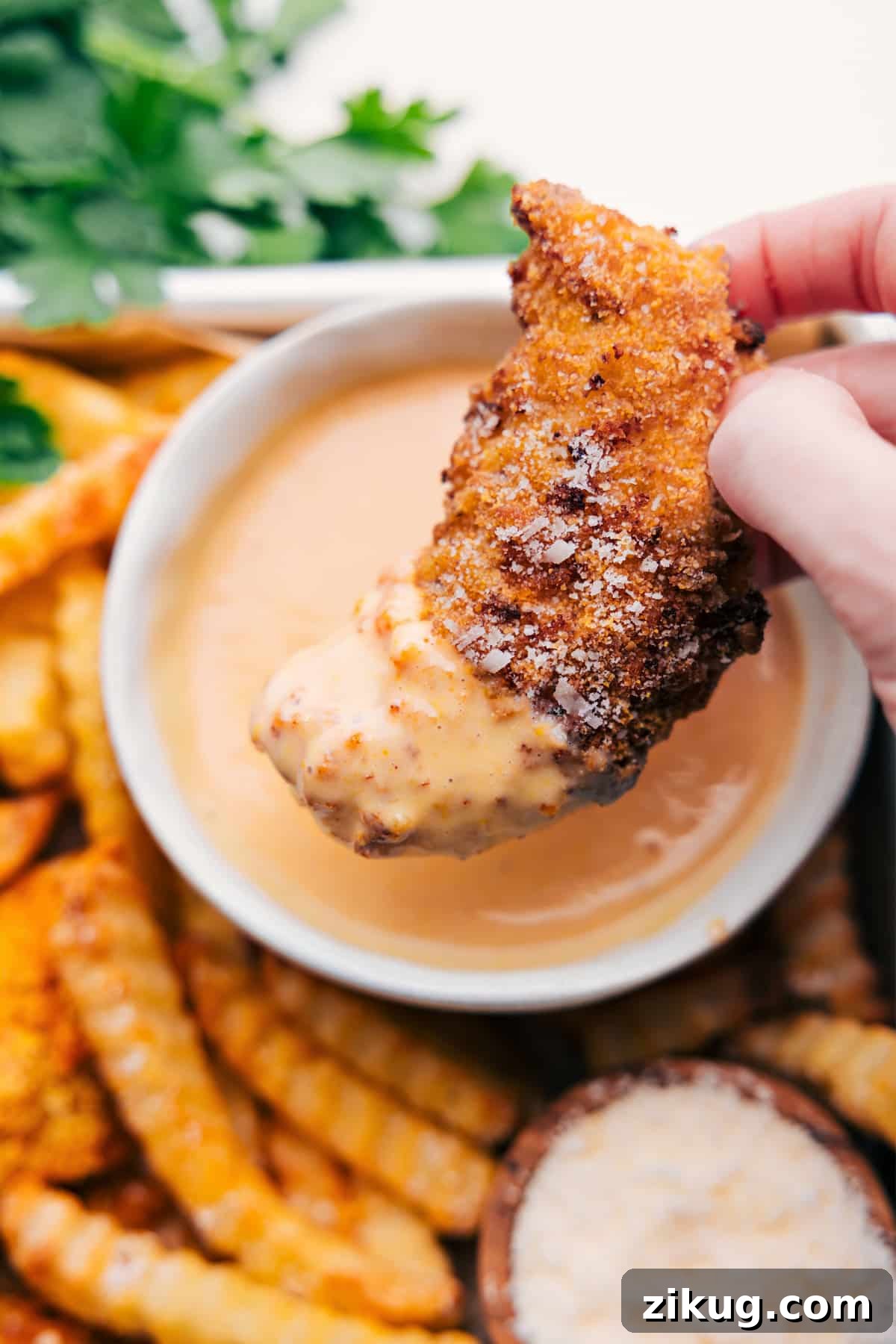 Baked Chicken Tenders Golden baked chicken tenders with honey mustard make easy recipes for kids and busy family dinners.