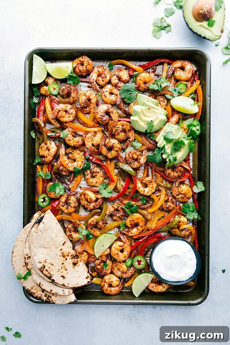 Meal Prep Taco Bowls Sheet pan shrimp fajitas featured in a roundup of healthy one pan meals.