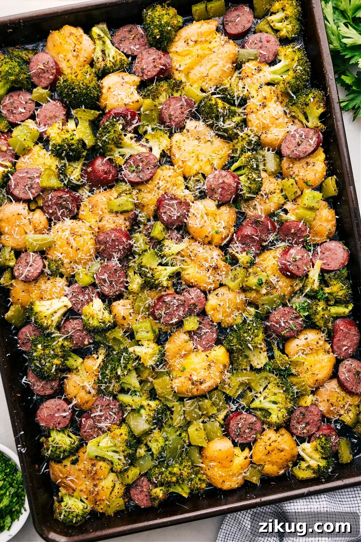 Greek Beef Bowl Recipe Smoked sausage, crispy potatoes, and broccoli in one of the easiest healthy one pan meals.