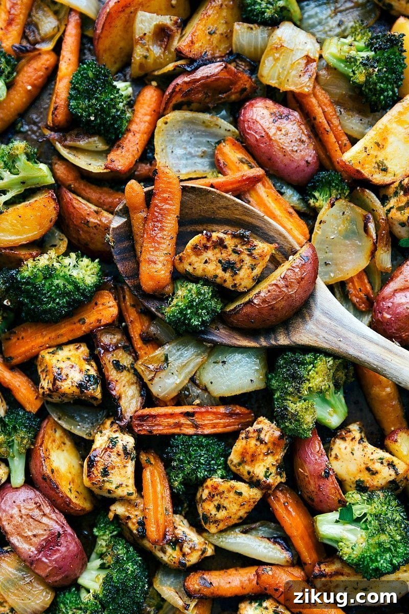Low-Carb Burger Bowl Recipes Garlic Parmesan chicken and roasted vegetables for a flavorful healthy one pan meal.