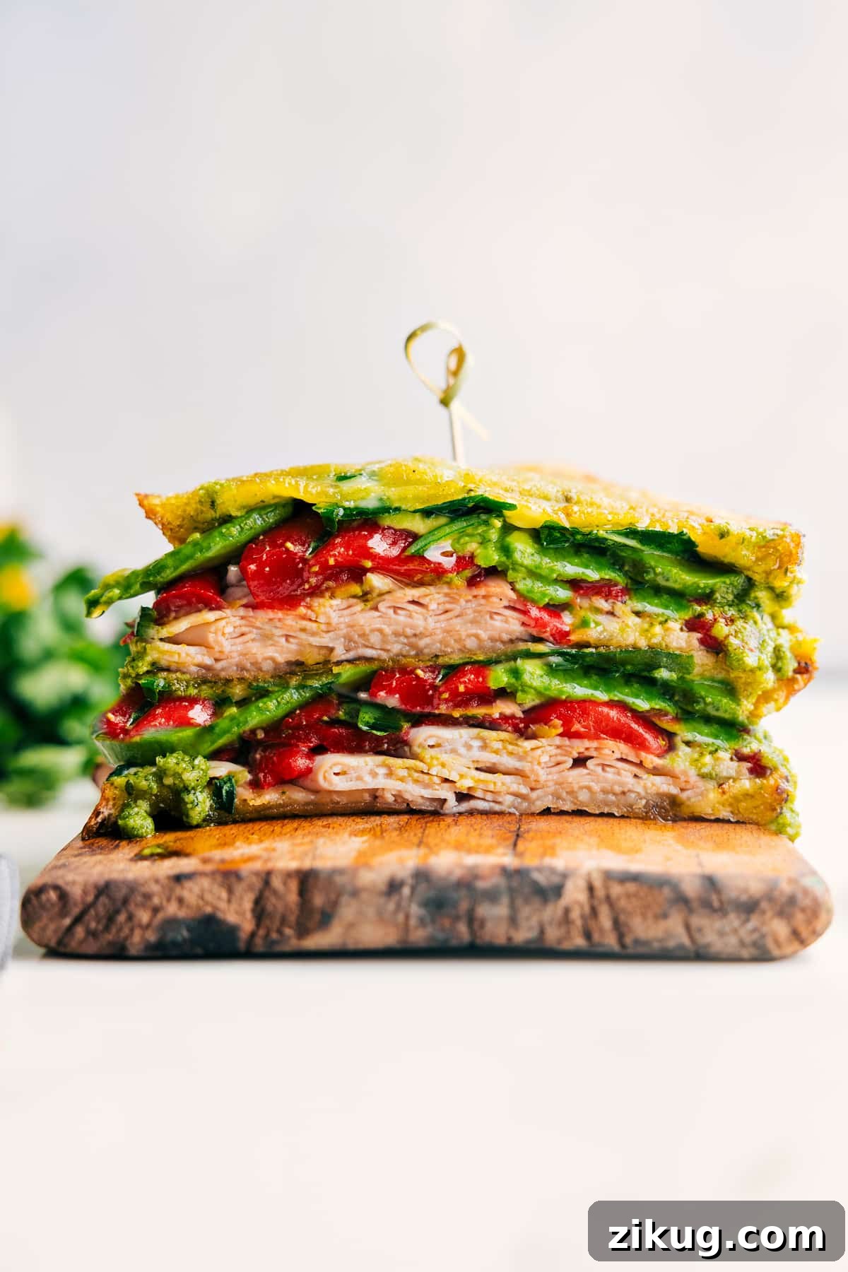 Taco Stuffed Sweet Potatoes Panini sandwich recipes with turkey, pesto, provolone, avocado, peppers, and arugula.