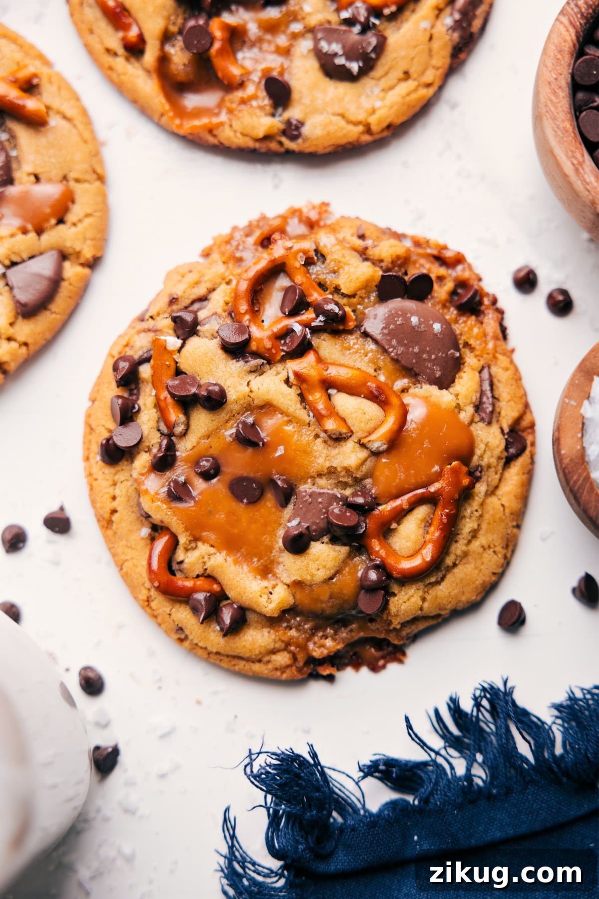 Loaded Kitchen Sink Cookies Recipe 2 Kitchen Sink Cookie Recipe fresh from the oven and topped with flaky sea salt.