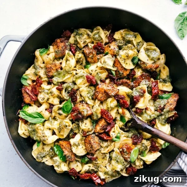 Pesto chicken tortellini