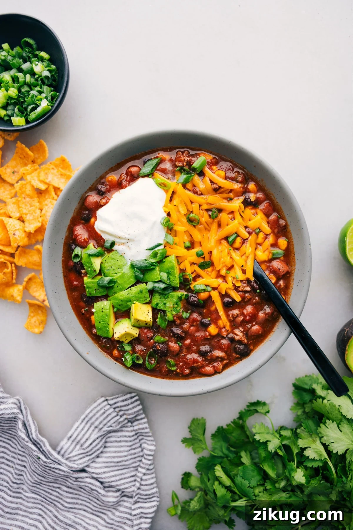 Taco Salad Recipe Taco soup with seasoned beef, corn, beans, and smoky chiles, one of the easiest healthy soup recipes.